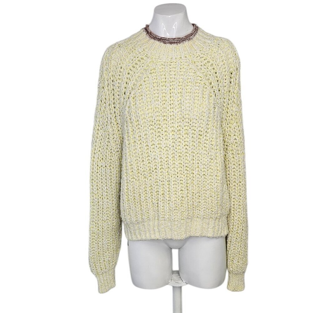 Aritzia Wilfred Confetti Sweater Long Sleeve Open Knit Chenille Size Large